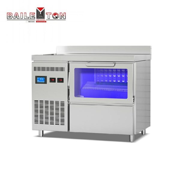 自动160kg制冰机制块机加厚商用月型制冰机