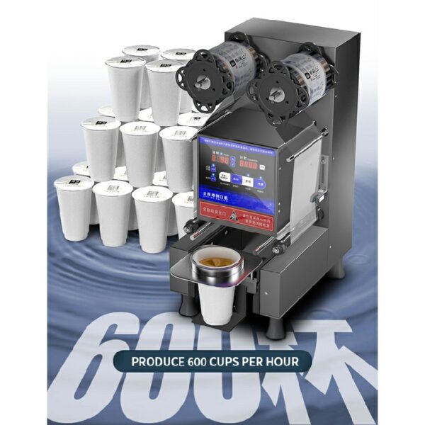 热销高效定制工厂价格包装珍珠奶茶密封盖塑料杯机 - Imagen 4