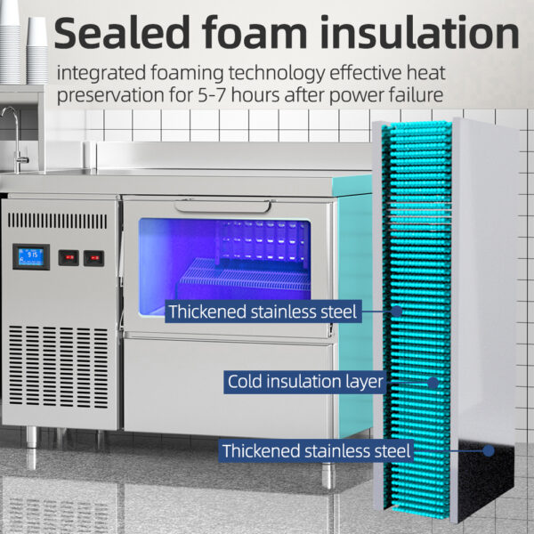 自动160kg制冰机制块机加厚商用月型制冰机 - Imagen 4