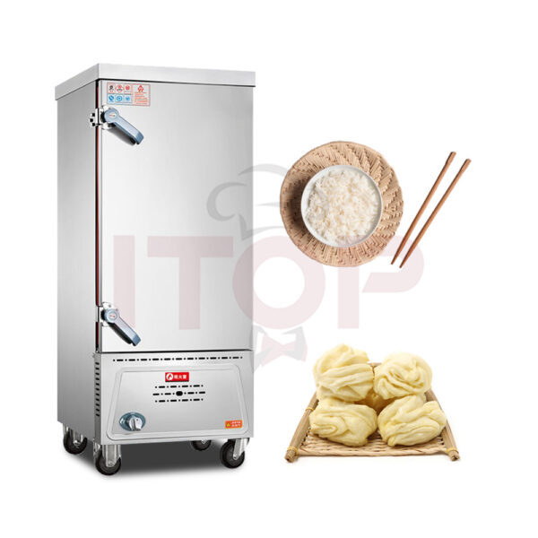 商用燃气蒸汽炉电饭煲蒸汽车工业食品蒸锅设备电饭煲带手推车