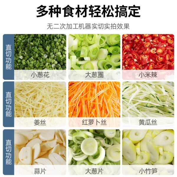 商用多功能切菜机切葱花辣椒圈红萝卜切料机姜蒜片厨房配菜切料机 - 图片 2