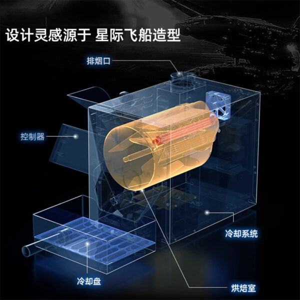 200g迷你烘豆机咖啡豆烘焙机家用小型全自动黑武士烘豆机 - Imagen 4