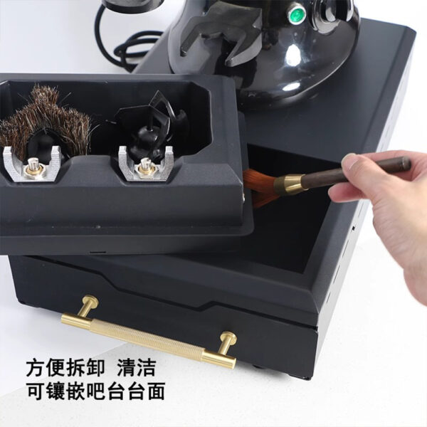 电动粉碗清洁器商用家用抽屉式大容量渣桶易拆卸咖啡清洁器 - Image 2