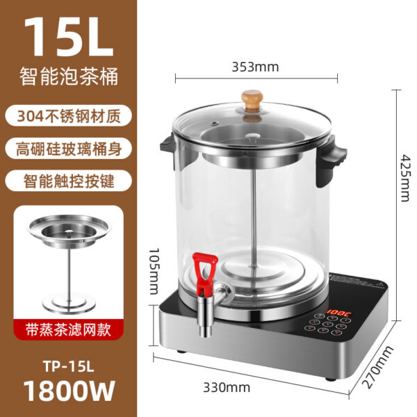 智能泡茶桶煮茶器商用全自动蒸汽大容量蒸茶机电热烧水保温开水桶 - Image 8