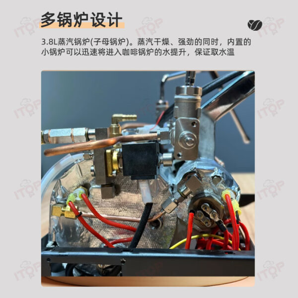 商用意式半自动手自一体咖啡机 饱和式冲煮头PID温控全铜管咖啡机 - 图片 4