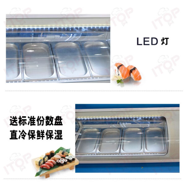 商用寿司冷藏柜日料海鲜三文鱼刺身保鲜柜台式小型熟食凉菜展示柜 - Imagen 4