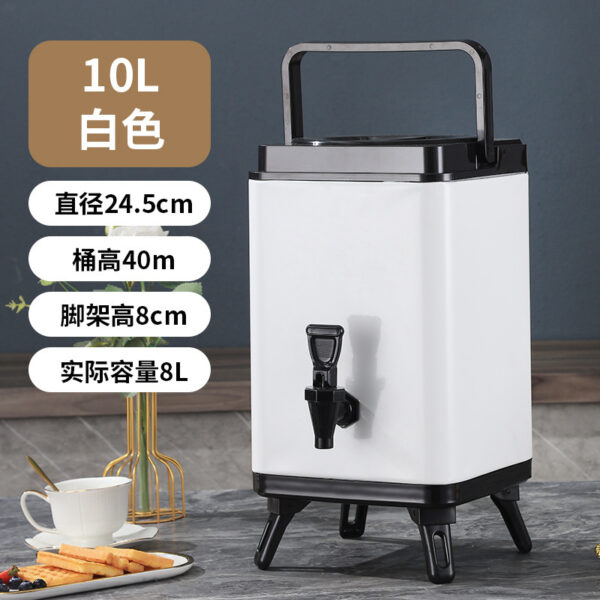 大容量方形奶茶桶不锈钢保冷摆摊奶茶店保温桶热水奶茶开水豆浆桶 - Imagen 7