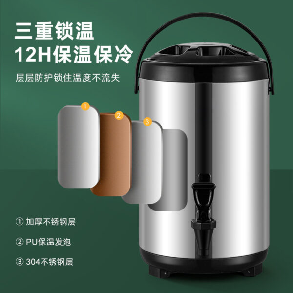 304不锈钢奶茶桶商用保温桶 大容量豆浆桶冷热双层保温茶水桶 - Image 2